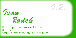 ivan rodek business card